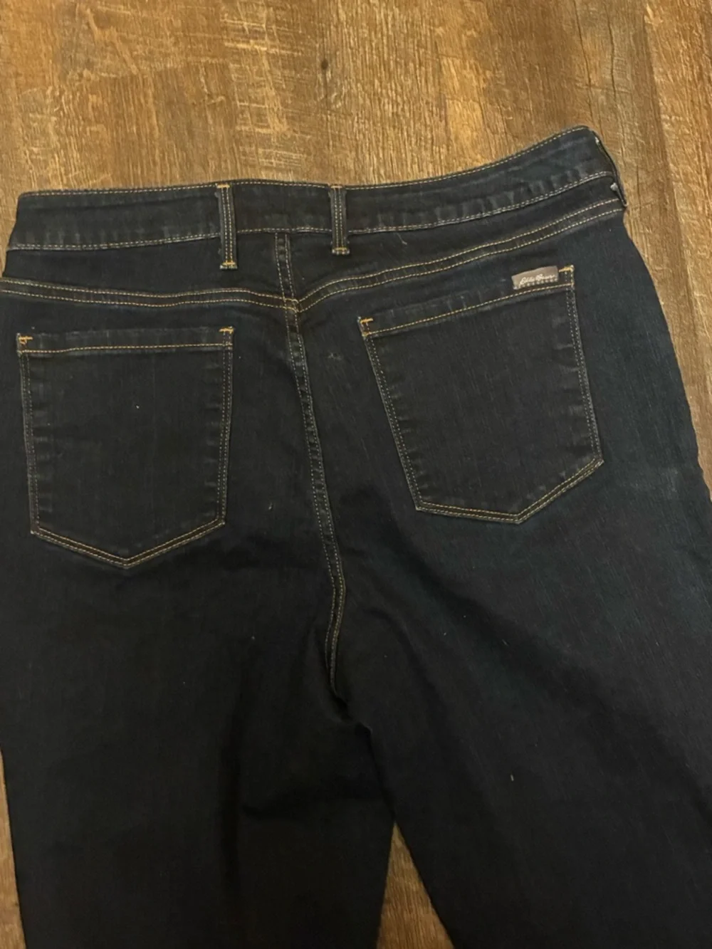 Eddie Bauer Women’s 14 Curvy Bootcut Jeans Dark Wash Stretch Denim